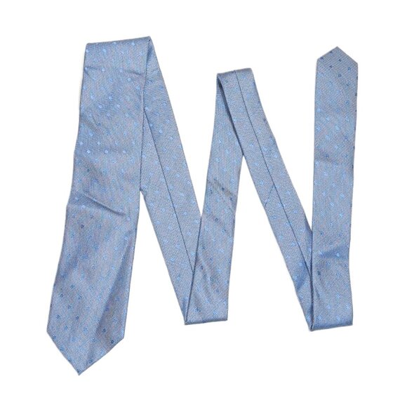 Calvin Klein Silk Blend Tie Men’s 60” Blue Dot Designer Classic Tie New - Picture 2 of 4